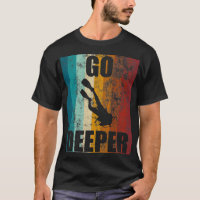 Drapeau Retro Vintage Plongée Go Deeper Diver Down