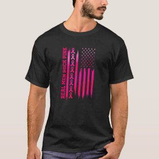 T-shirt Drapeau rose américain des vrais hommes