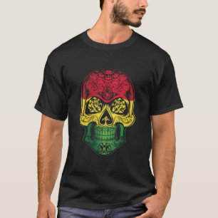 T-shirt Drapeau Rose Et Crâne