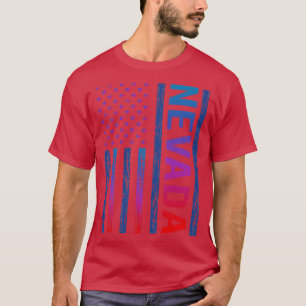 T-shirt Drapeau rouge bleu Nevada