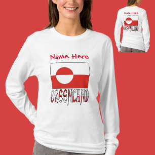 T-shirt Drapeau rouge du Groenland et du Groenland Personn