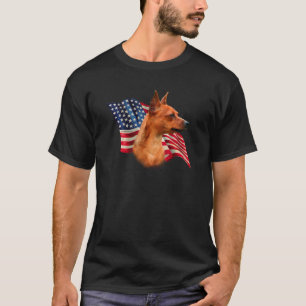 T-shirt Drapeau rouge minuscule américain; Drapeau minuscu