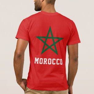T-shirt Drapeau Rouge Vert Étoile Marocaine
