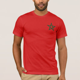 T-shirt Drapeau Rouge Vert Étoile Marocaine