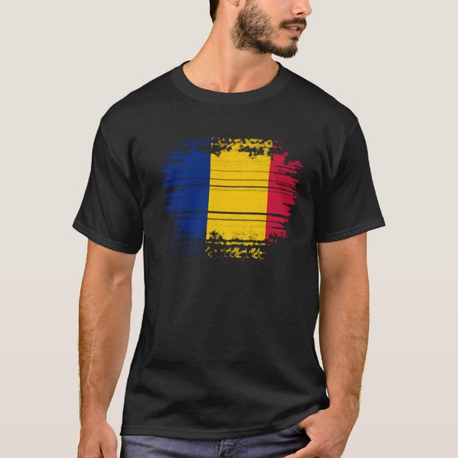 T-shirt Drapeau roumain (Devant)