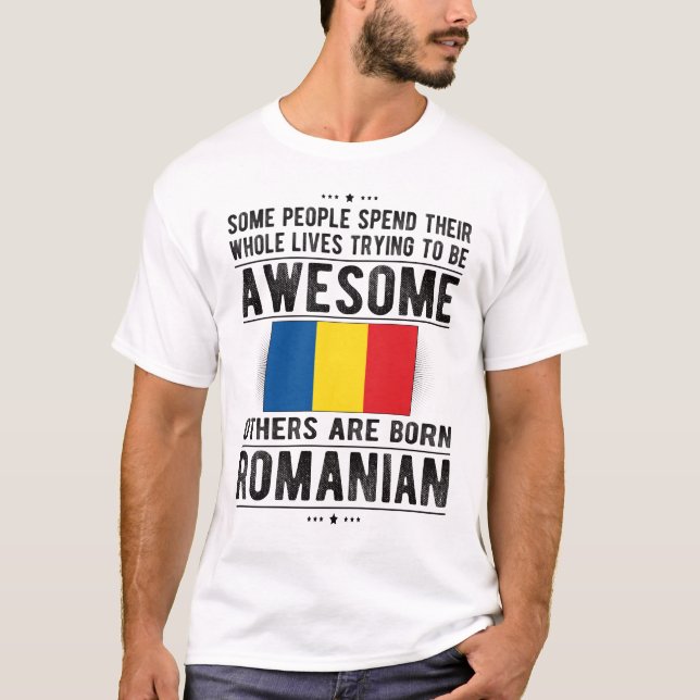 T-shirt Drapeau roumain Roumanie Patrimoine Roumain Racine (Devant)