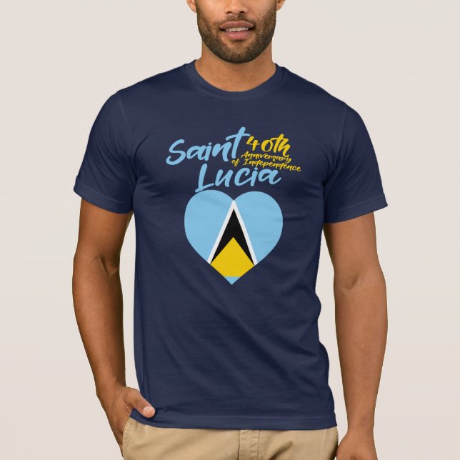 T-shirt Drapeau Sainte-Lucie 40e fête de l'indépendance (Devant)