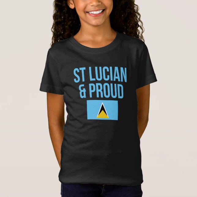 T-Shirt Drapeau Sainte-Lucie et Fière (Devant)