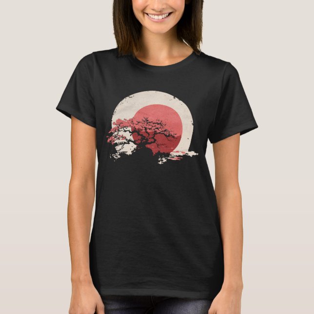 T-shirt Drapeau Sakura japonais cerise fleur Hanami 2025 (Devant)
