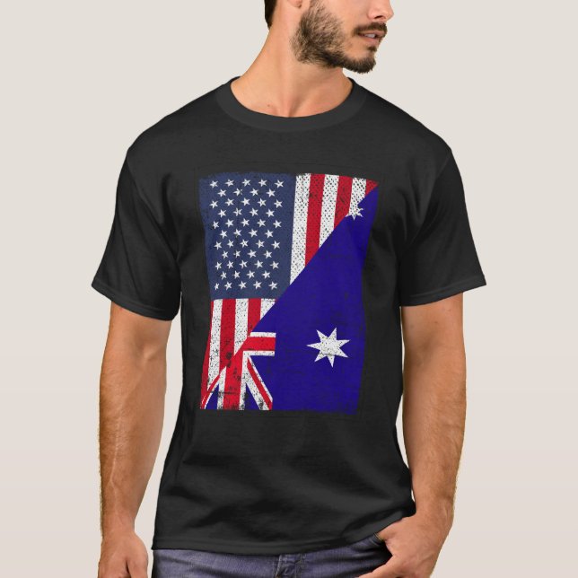 T-shirt Drapeau semi-américain Australie Drapeau austral a (Devant)