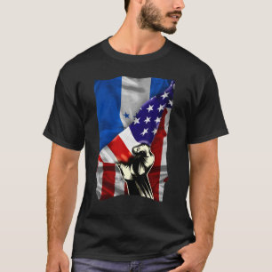 T-shirt Drapeau semi-américain Honduras RACINE USA Drapeau