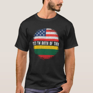 T-shirt Drapeau semi-américain lituanien USA Lituanie