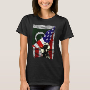 T-shirt Drapeau semi-américain Pakistani ROOTS USA Drapeau