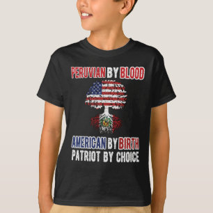 T-shirt Drapeau semi-américain péruvien Pérou États-Unis