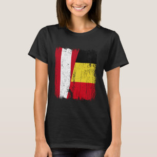 T-shirt Drapeau semi-autrichien et belge Autriche Belgique