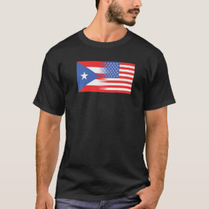 T-shirt Drapeau semi-porto-ricain Porto Rico U