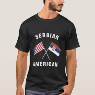 T-shirt Drapeau serbe américain