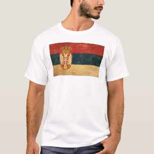 T-shirt Drapeau serbe blanc
