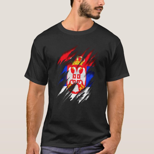 T-shirt Drapeau serbe Srb Srbija Serbie (Devant)