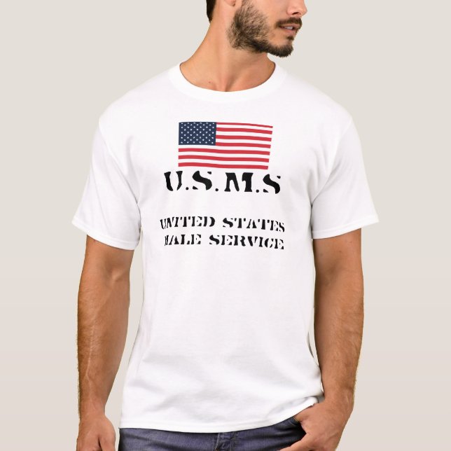 T-shirt drapeau, service masculin des Etats-Unis, U.S.M.S (Devant)