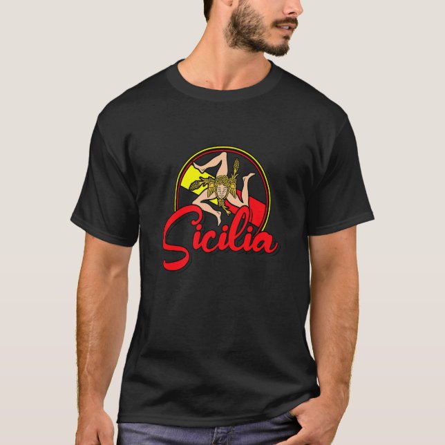 T-shirt Drapeau Sicile Sicile Palerme Italie  18 (Devant)