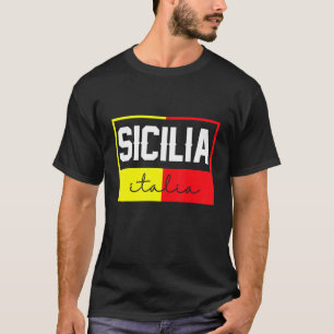T-shirt Drapeau Sicile Sicile Palerme Italie 24