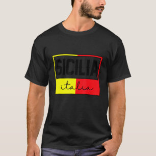 T-shirt Drapeau Sicile Sicile Palerme Italie 25