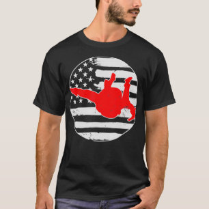 T-shirt Drapeau Skydive American USA 4 juillet Vi