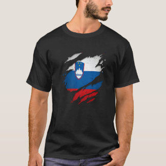 T-shirt Drapeau Slovénie déchiré