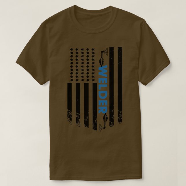 T-shirt Drapeau soudeur américain (2) (Design devant)