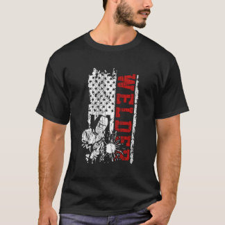 T-shirt Drapeau soudeur américain Vintage Patriotique Soud
