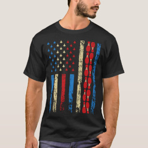 T-shirt Drapeau sportif américain 4 juillet Bowling Pins A