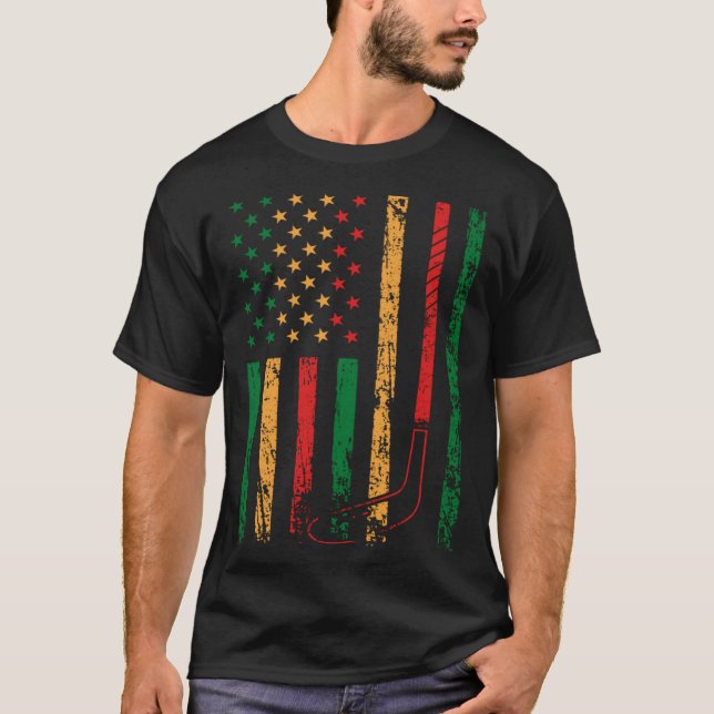 T-shirt Drapeau sportif américain Mois de l'histoire des N (Devant)