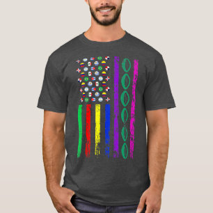 T-shirt Drapeau sportif américain Mois du patrimoine hispa