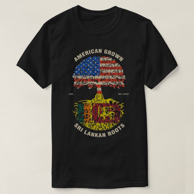 T-shirt Drapeau Sri Lanka : Les racines sri lankaises gran (Design devant)