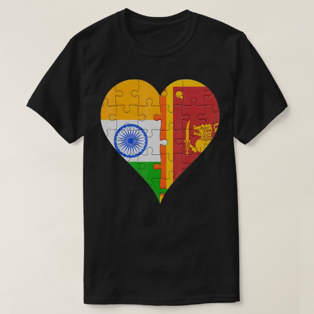 T-shirt Drapeau sri-lankais indien américain (Design devant)