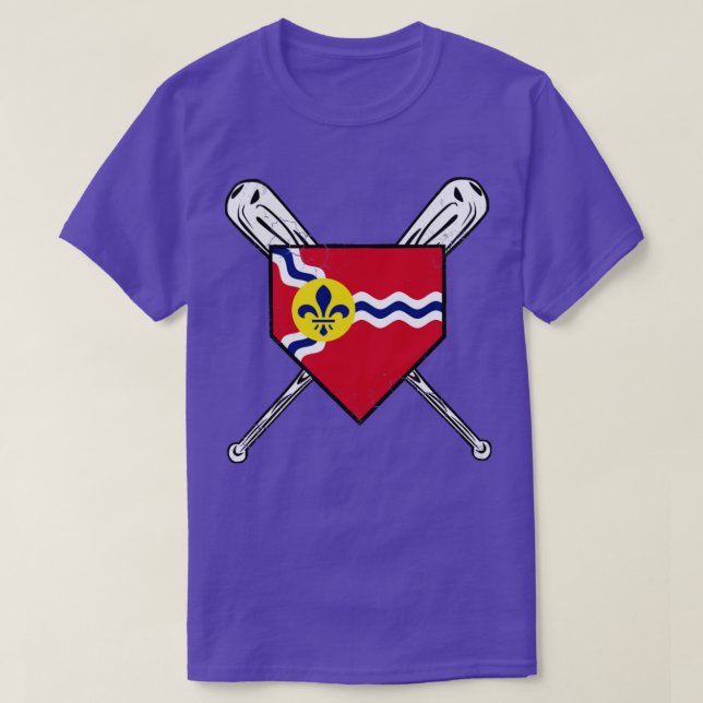 T-shirt Drapeau St Louis Accueil Plate Baseball (Design devant)