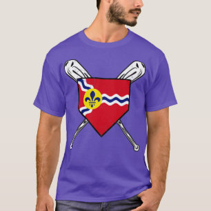 T-shirt Drapeau St Louis Accueil Plate Baseball