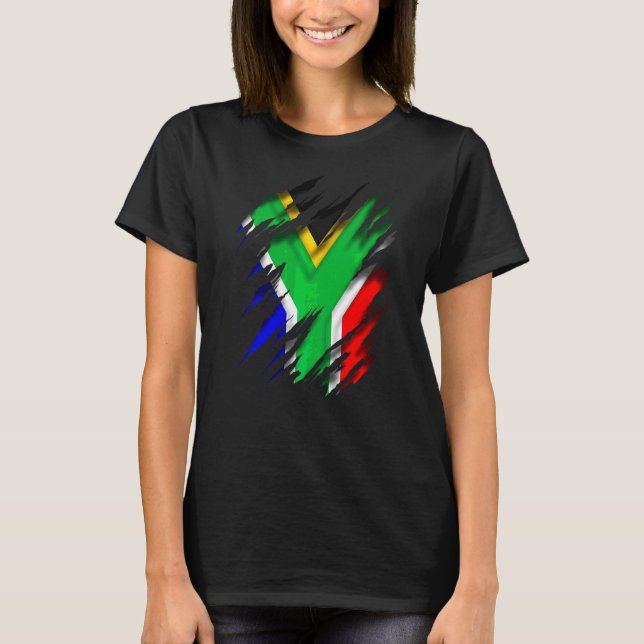 T-shirt Drapeau Sud-Africain Za Zaf (Devant)