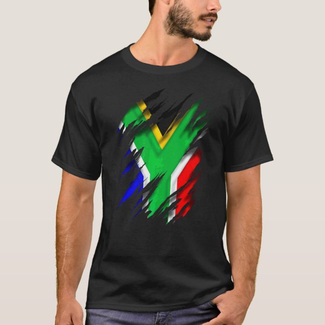 T-shirt Drapeau Sud-Africain Za Zaf (Devant)