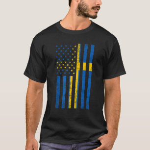 T-shirt Drapeau suédois américain États-Unis Suède Suédois