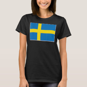 T-shirt Drapeau Suédois Avec Couleurs Nationales Suédoises