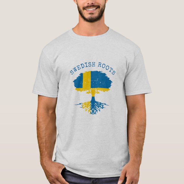 T-shirt Drapeau suédois des racines (Devant)