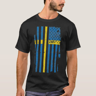 T-shirt Drapeau suédois Drapeau 4 juillet États-Unis Drape