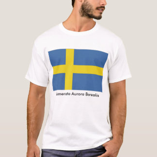 T-shirt Drapeau suédois, l'aurore Borealis de Camerata