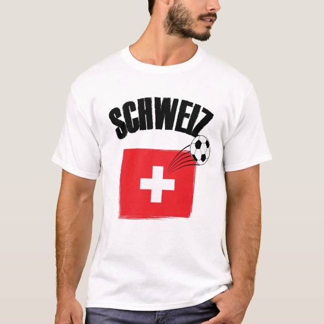 T-shirt Drapeau suisse de soccer Schweiz Fussball (Devant)