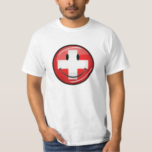 T-shirt Drapeau suisse de sourire
