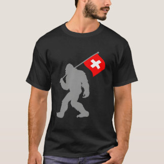 T-shirt Drapeau Suisse ou Drapeau Suisse Sur le Drapeau de
