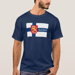 T-shirt Drapeau Suomi avec armoiries superposées