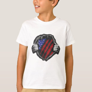 T-shirt Drapeau superhero USA